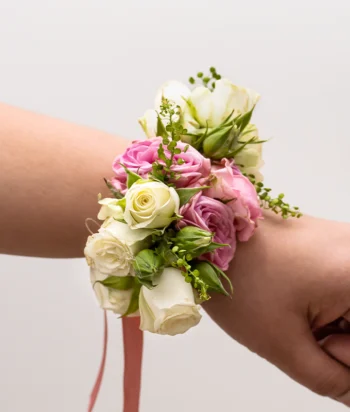 White Graduation Wrist Corsage