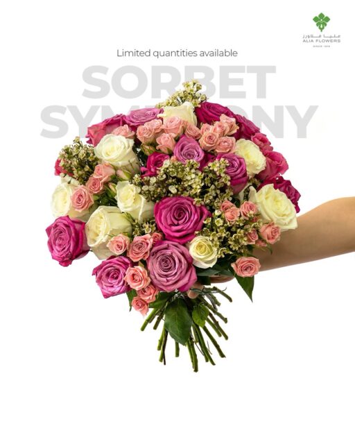Sorbet Symphony
Even in the softest moments, beauty speaks 💐
A graceful blend of purple, pink, and white roses, Sorbet Symphony is designed to celebrate her with pure elegance this Mother’s Day.

Our fresh blooms are ready to make her smile.
#aliaflowers #mothersdaybahrain #freshblooms #mothersdaygift #mothersdayflowers