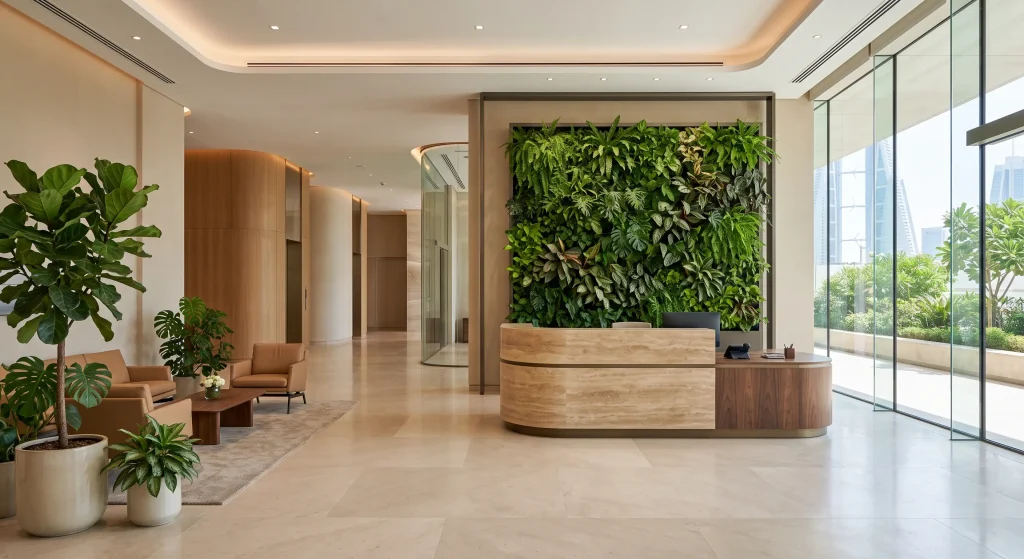 Reception & Lobby Greenery Landscaping & Plant Maintenance Services Bahrain