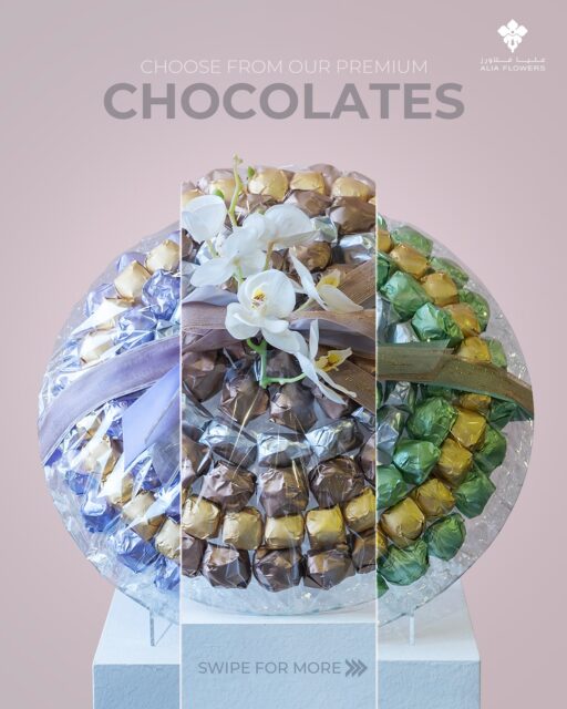 Discover the art of chocolate in every handcrafted arrangement from our premium collection.
Because luxury tastes this sweet.

#Aliaflowers #Aliaflowersbahrain #Aliaflowersksa #PremiumByNature #Sweet #premium #PremiumChocolates #ChocolateLovers #LuxuryTreats #ArtOfChocolate #ChocolateArrangement #GourmetGifts #SweetElegance #IndulgeInLuxury #ChocoDelight #HandcraftedChocolates #DessertInspo #giftofchocolate